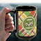 Golfer's Plaid 15oz. Black Mug - LIFESTYLE