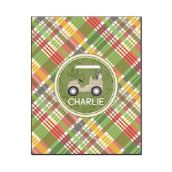 Golfer's Plaid Wood Print - 16x20 (Personalized)