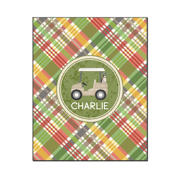 Custom Golfer's Plaid Wood Print - 16x20 (Personalized)