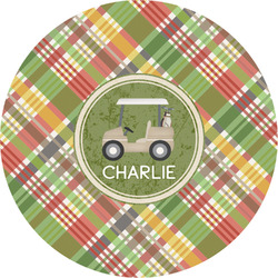 Golfer's Plaid Multipurpose Round Labels - 2" (Personalized)