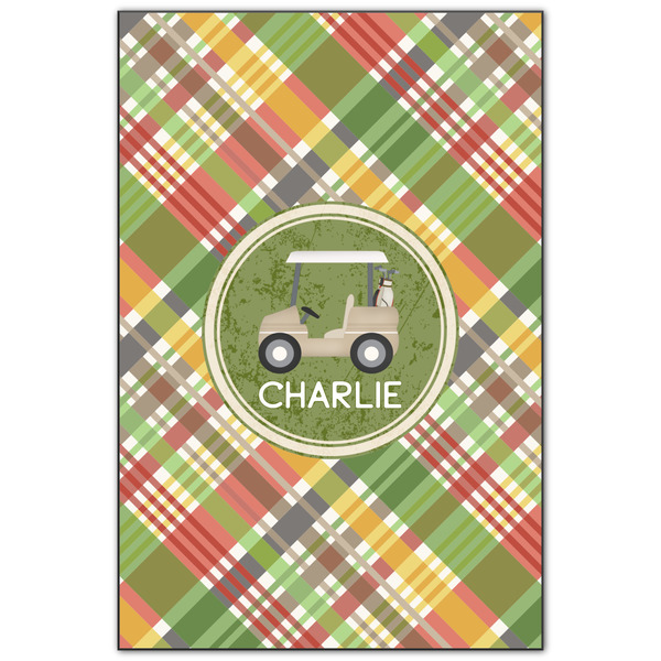 Custom Golfer's Plaid Wood Print - 20x30 (Personalized)