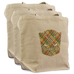 Golfer's Plaid Reusable Cotton Grocery Bags - Set of 3 (Personalized)