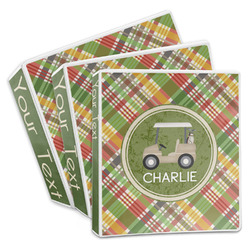 Golfer's Plaid 3-Ring Binder (Personalized)