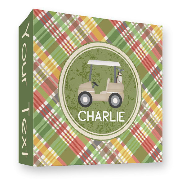 Custom Golfer's Plaid 3 Ring Binder - Full Wrap - 3" (Personalized)