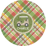 Golfer's Plaid Multipurpose Round Labels - 5" (Personalized)