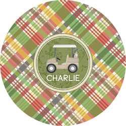 Golfer's Plaid Multipurpose Round Labels - 5" (Personalized)