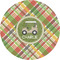 Golfer's Plaid 5" Multipurpose Round Label - Single Sticker