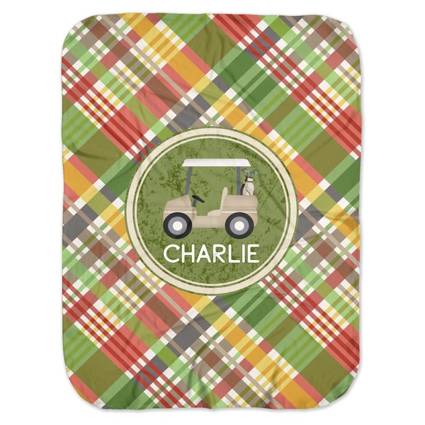 Custom Golfer's Plaid Baby Swaddling Blanket (Personalized)