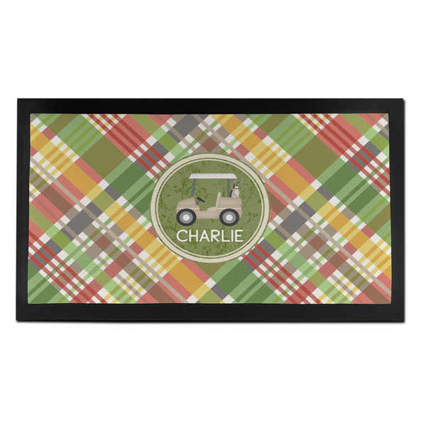 Custom Golfer's Plaid Bar Mat - Small (Personalized)