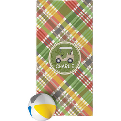 Golfer's Plaid Beach Towel (Personalized)