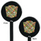 Golfer's Plaid Black Plastic 5.5" Stir Stick - Double Sided - Round - Front & Back