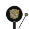 Golfer's Plaid Black Plastic 5.5" Stir Stick - Round - Closeup