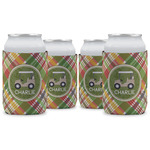 Golfer's Plaid Can Cooler (12 oz) - Set of 4 w/ Name or Text