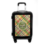 Golfer's Plaid Carry On Hard Shell Suitcase (Personalized)