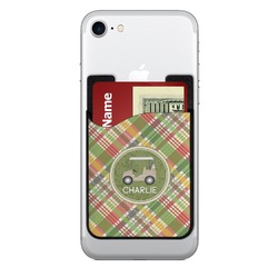 Golfer's Plaid 2-in-1 Cell Phone Credit Card Holder & Screen Cleaner (Personalized)
