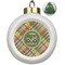 Golfer's Plaid Ceramic Christmas Ornament - Xmas Tree (Front View)