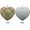 Golfer's Plaid Ceramic Flat Ornament - Heart Front & Back (APPROVAL)