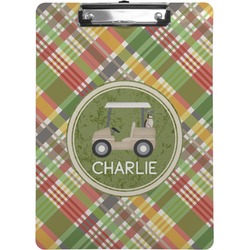Golfer's Plaid Clipboard (Letter Size) (Personalized)