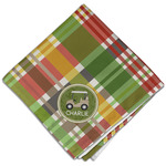 Golfer's Plaid Cloth Dinner Napkin - Single w/ Name or Text