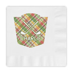 Golfer's Plaid Embossed Decorative Napkins (Personalized)