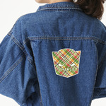 Golfer's Plaid Twill Iron On Patch - Custom Shape - X-Large (Personalized)