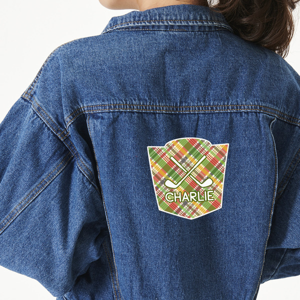 Custom Golfer's Plaid Twill Iron On Patch - Custom Shape - X-Large (Personalized)