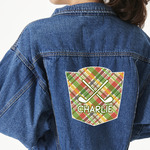 Golfer's Plaid Twill Iron On Patch - Custom Shape - 2XL - Set of 4 (Personalized)