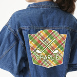 Golfer's Plaid Twill Iron On Patch - Custom Shape - 3XL (Personalized)