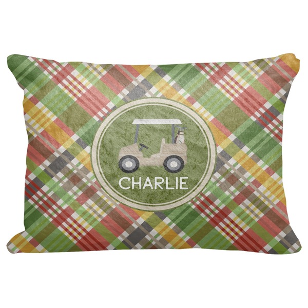 Custom Golfer's Plaid Decorative Baby Pillowcase - 16"x12" (Personalized)