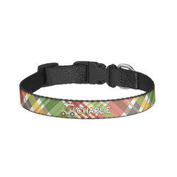 Golfer's Plaid Dog Collar - Large (Personalized)