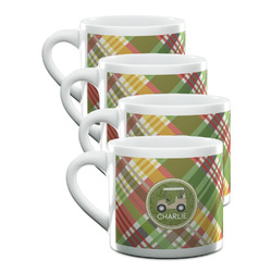 Golfer's Plaid Double Shot Espresso Cups - Set of 4 (Personalized)