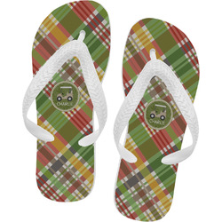 Golfer's Plaid Flip Flops - XSmall (Personalized)