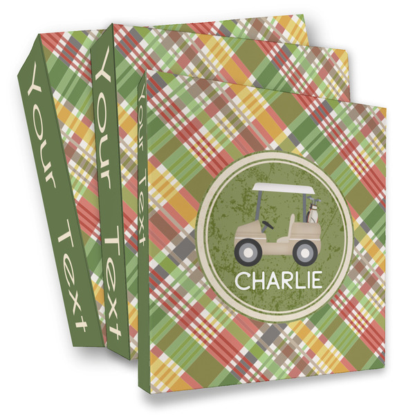 Custom Golfer's Plaid 3 Ring Binder - Full Wrap (Personalized)