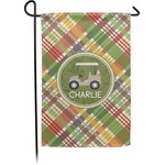 Golfer's Plaid Small Garden Flag - Double Sided w/ Name or Text