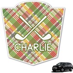 Golfer's Plaid Graphic Car Decal (Personalized)