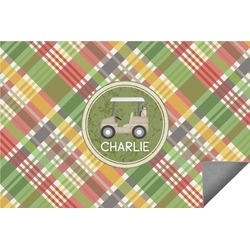 Golfer's Plaid Indoor / Outdoor Rug (Personalized)
