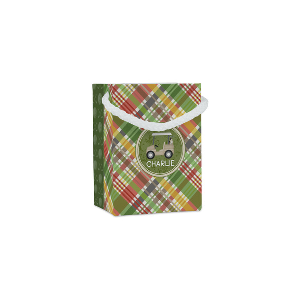 Custom Golfer's Plaid Jewelry Gift Bags (Personalized)