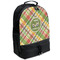 Golfer's Plaid Large Backpack - Black - Angled View