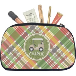 Golfer's Plaid Makeup / Cosmetic Bag - Medium (Personalized)