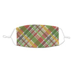 Golfer's Plaid Kid's Cloth Face Mask - Standard