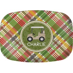 Golfer's Plaid Melamine Platter (Personalized)