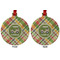 Golfer's Plaid Metal Ball Ornament - Front and Back