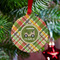 Golfer's Plaid Metal Ball Ornament - Lifestyle