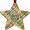 Golfer's Plaid Metal Star Ornament - Front