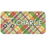 Golfer's Plaid Mini/Bicycle License Plate (2 Holes) (Personalized)