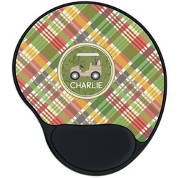 Golfer's Plaid Mouse Pad with Wrist Support