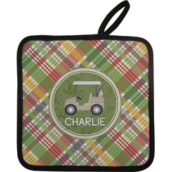 Golfer's Plaid Pot Holder w/ Name or Text