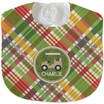 Golfer's Plaid Velour Baby Bib w/ Name or Text