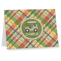 Golfer's Plaid Note cards (Personalized)