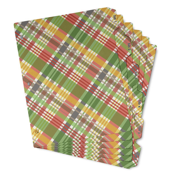 Custom Golfer's Plaid Binder Tab Divider - Set of 6 (Personalized)